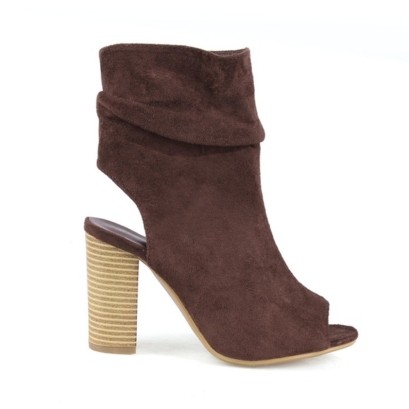 Eric-01 Slouchy Women's Peep Toe Booties - Picture 2 of 3